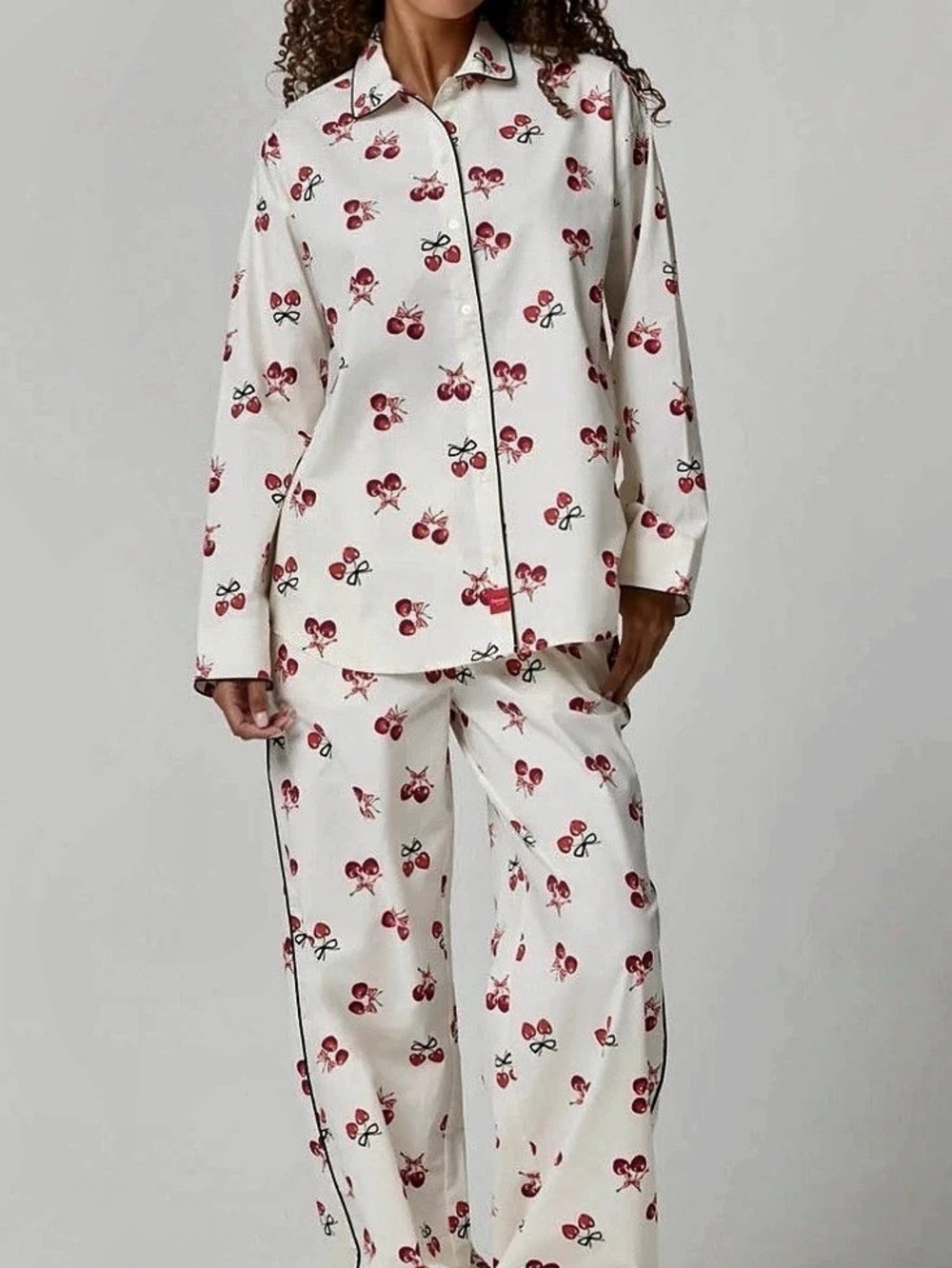 Florence by Mills Poplin Sleep Shirt & Poplin Sleep Pant Poplin Cherry Pajama